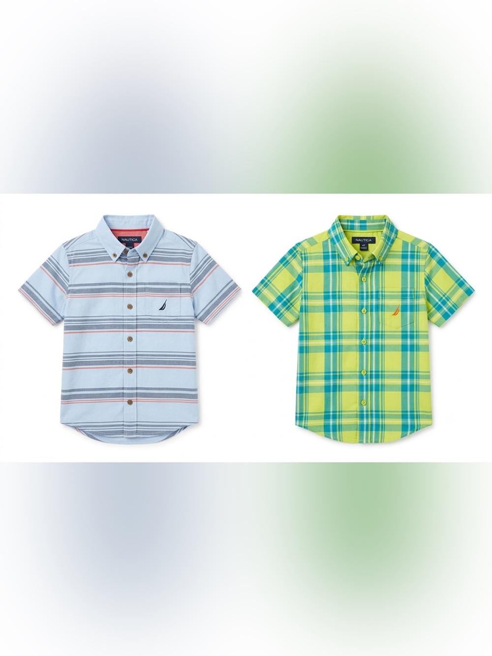 Nautica Lot x 2 Boys' Short Sleeve Button-Down - Size 3T